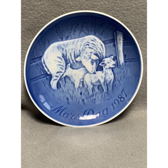 B&G Copenhagen Porcelain Sheep Mothers Day Plate 1987 6" - Picture 5 of 12